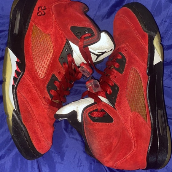 Air Jordan 5 DMP Raging Bull Red Suede - Picture 1 of 8
